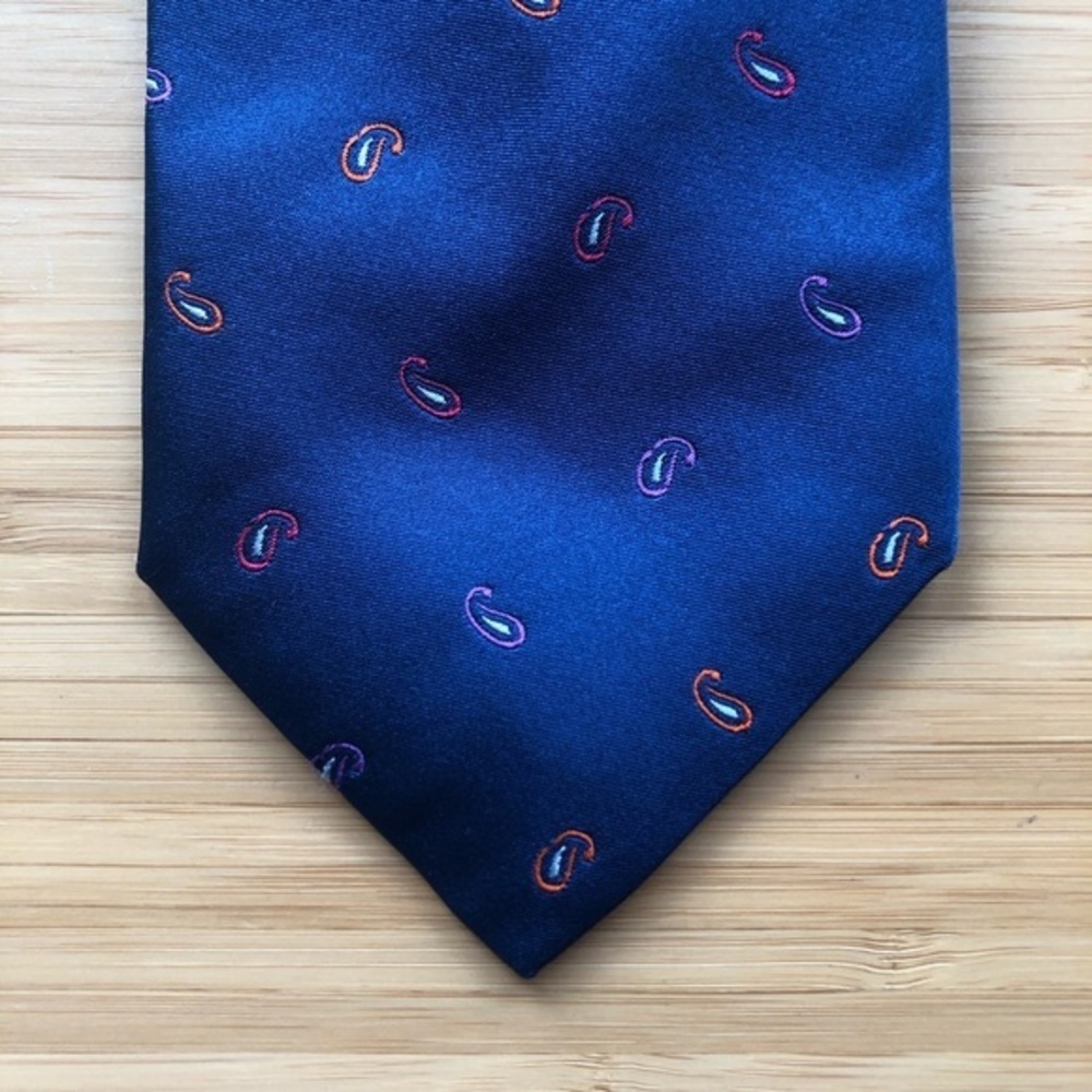 Altea Milano Silk Tie In Rich Dark Blue - Picture 6 of 6